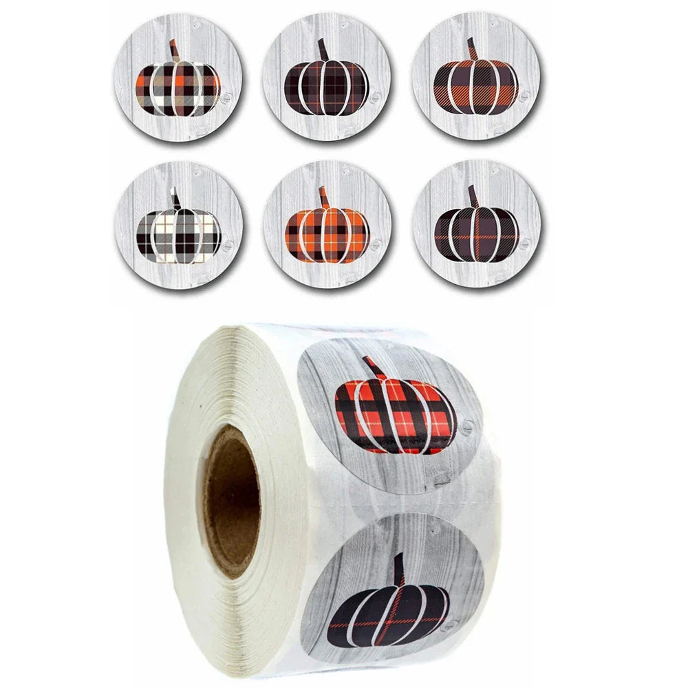 500pcs/roll Halloween Sticker Ghost Labels Gift Candy Bags Seal Stickers Halloween DIY Package Paper Sticker Party Decoration (Online Order Only)