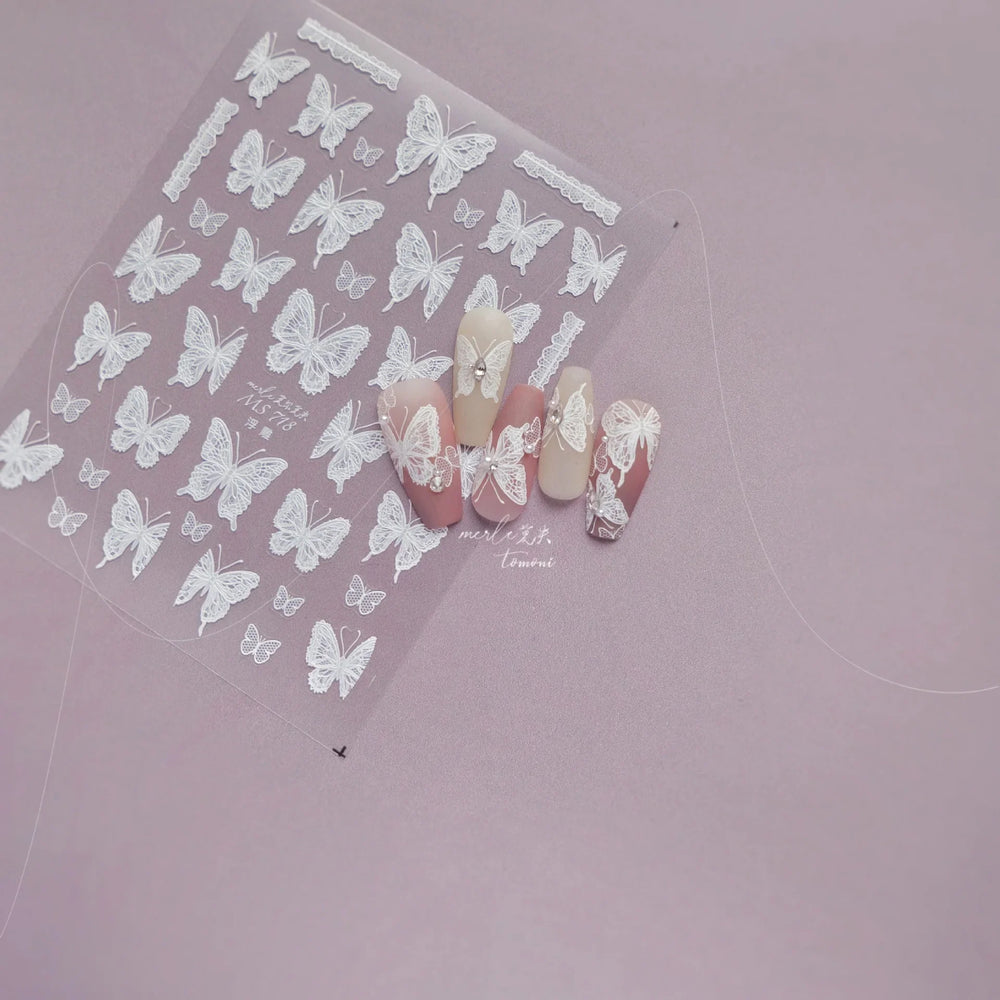 Dreamy Chic Butterfly Flower Bowknot Square Rhinestone Crystal 5D Self Adhesive Nail Art Stickers Fantasy Shiny Manicure Decals (ONLINE ORDER ONLY)
