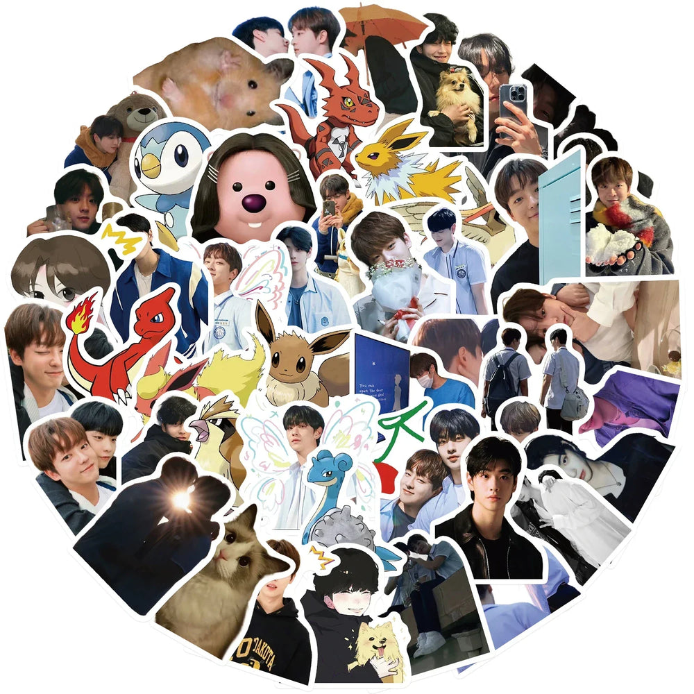50pcs Cartoon Boy Stickers Cute DIY Decorative Waterproof Stickers For Guitar Computer Phone Desk Water Glass Decals (ONLINE ORDER ONLY)