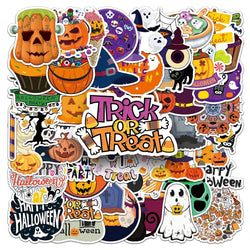 Cartoon Halloween Stickers 10/30/50pcs for Phone, Bike, Fridge, Laptop, Luggage, Car, Kids (ONLINE ORDER ONLY)