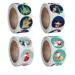 50-500pcs Cartoon Merry Christmas Sticker Santa Claus Tree Paper Label New Year Cute Snowman Stationery Stickers For Kids Gift (ONLINE ORDER ONLY)