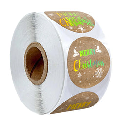 100-500Pcs Merry Christmas Stickers Seal Labels Gold Silver 1 Inch Round Stickers For Handmade Sticker Card Box Package Labels (ONLINE ORDER ONLY)