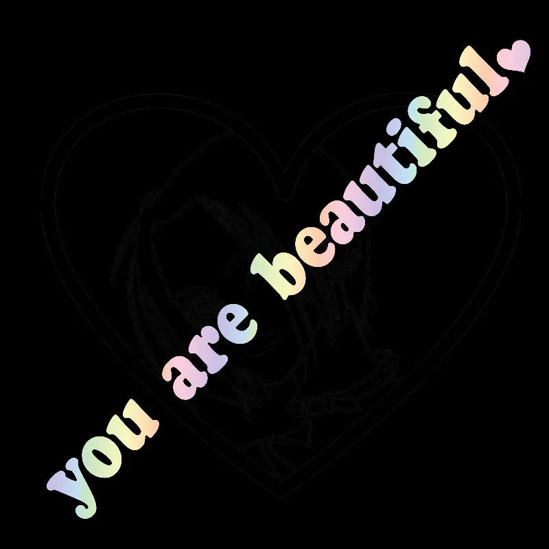 The Text Car Stickers You Are Beautiful Interior Decoration Rear View Mirror Fashion Stickers Creative Sport PVC Vinyl Decals (ONLINE ORDER ONLY)