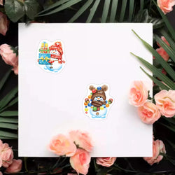 100-500pcs Christmas Theme Seal Labels Stickers Merry Christmas Stickers For DIY Gift Baking Package Envelope Stationery Lables (ONLINE ORDER ONLY)