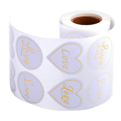 500pcs/roll Heart Stickers Thank You Stickers For Business Merci Packaging Stickers Rolling Love For Packaging Decoration (ONLINE ORDER ONLY)