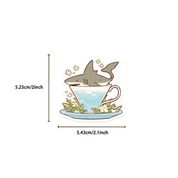 50pcs Shark And Cup Stickers Cartoon Waterproof Pvc Decals for Skateboard Helmet Laptop Bicycle Motorcycle Stickers Kids Toy (ONLINE ORDER ONLY)