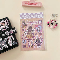 New Ins Cute Devil Bunny Girl Stickers Diary Scrapbooking DIY Album Decoration Sticker Aesthetic Personalized Kawaii Stationery (ONLINE ORDER ONLY)