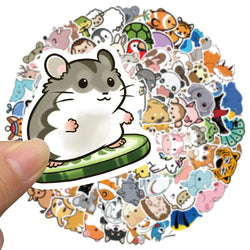 50/100pcs Cute Cartoon Little Animals Stickers Kids Toy Waterproof Graffiti For Laptop Water Bottle Phone Bicycle Car Decals (ONLINE ORDER ONLY)