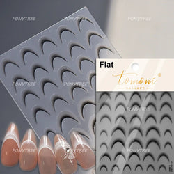 Geometric White Black Red Romantic French Arc Illusion Curve Embossed Relief Self Adhesive Nail Art Stickers 3D Manicure Decals (ONLINE ORDER ONLY)