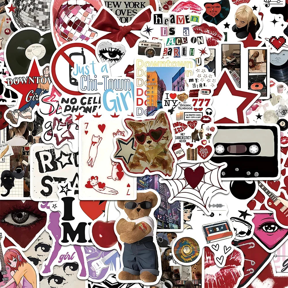 Y2K Cool Girls Stickers Pack - Trendy Cartoon Decals for Skateboard, Laptop, Phone, Bike, Kids Toys (Online Order Only)