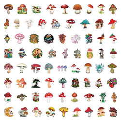 10/30/72PCS Vivid Mushrooms Stickers Plant Cartoon Decals DIY Diary Scrapbook Laptop Guitar Bike Graffiti Sticker Gift Kids Toy (ONLINE ORDER ONLY)