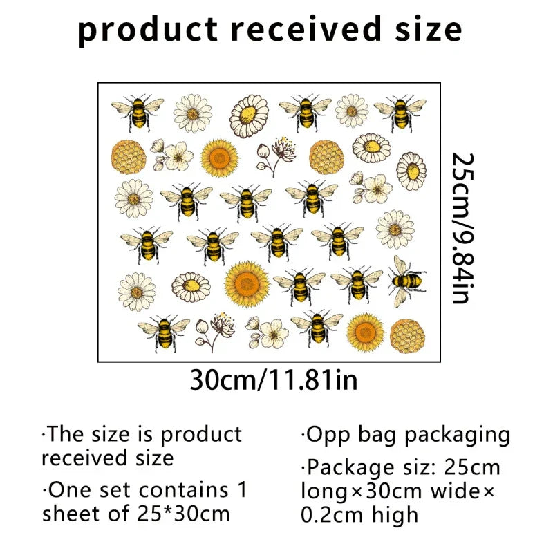 Bee Sunflower Flower Cartoon Wall Stickers for Bedroom Living Room Home Decoration Wall Decal Self Adhesive Removeble Mural (Online Order Only)