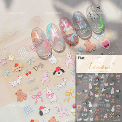 Pink Juicy Strawberry Fruit Cutting Line Ribbon Bowknot Star Happy Sweet Lovely Fruits Delicate Nail Art Stickers Manicure Decal (ONLINE ORDER ONLY)