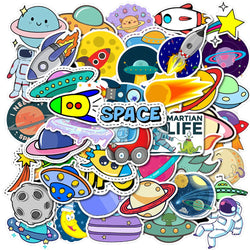 Spaceship Alien Stickers Pack - Waterproof Laptop, Skateboard, Guitar, Luggage Decals (Online Order Only)