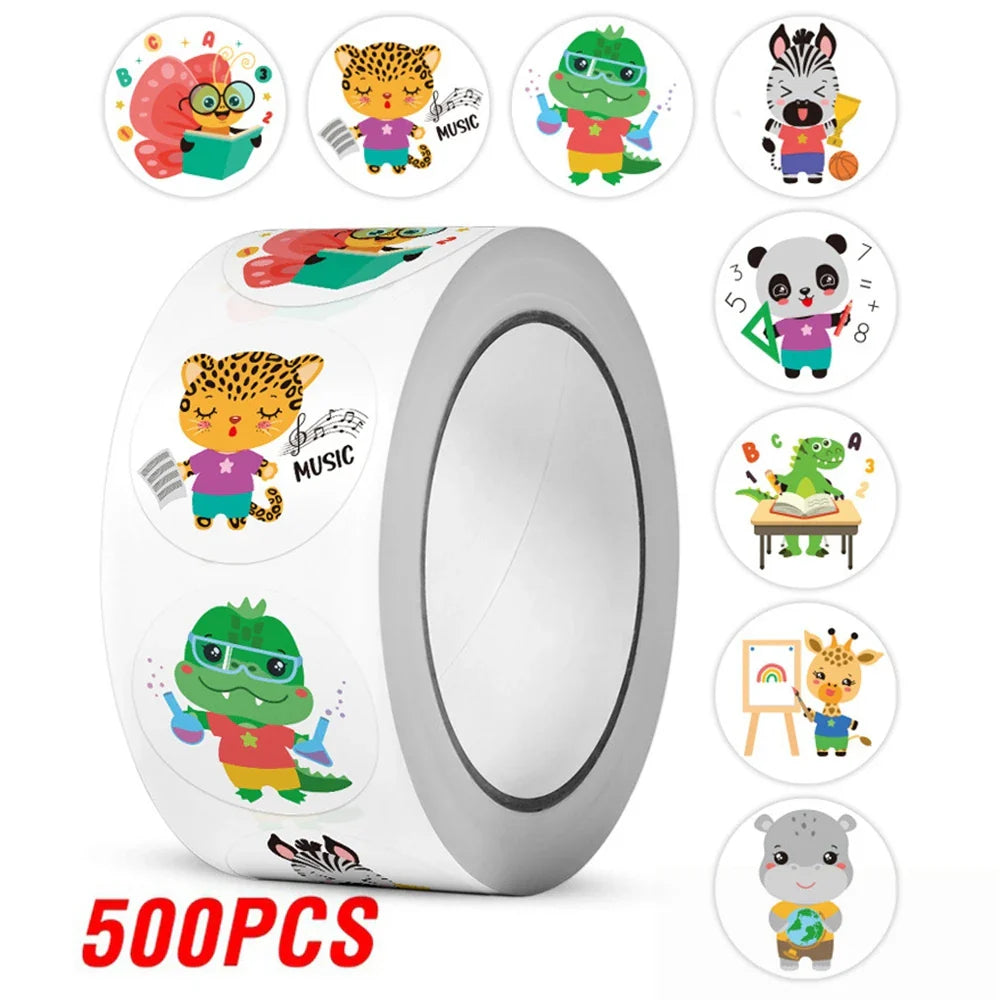 100-500pcs Cartoon Dinosaur Animal stickers for kid Teacher Reward Encourage Sticker Stationery for Boy DIY Sticker 1inch (ONLINE ORDER ONLY)
