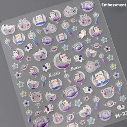 Bowknot Bear Cake Chocolates Food Star Cherry Apple Cook Love Heart Adhesive Nail Art Sticker Rhinestone Reliefs Manicure Decal (ONLINE ORDER ONLY)