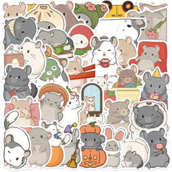 50pcs Chinchilla Sticker Pack for Luggage, Water Bottles, Phones, Laptops, Scooters, and More (ONLINE ORDER ONLY)