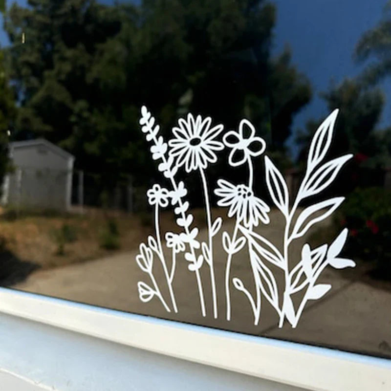 Wildflower Car Stickers Decoration Bumper Rear Window Fashion Stickers Plant Lover Creative Sport PVC Vinyl Decals (ONLINE ORDER ONLY)