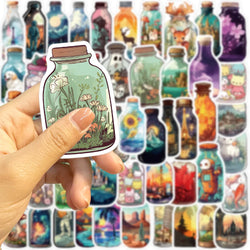 10/30/50PCS Cute Bottle World Cartoon Stickers Notebook Phone Stationery Bike Cool Waterproof Graffiti Sticker Kids Toys Gifts (Online Order Only)