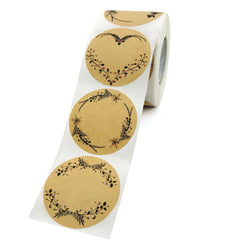 Kraft Paper Flowers Thank You Label Stickers For Gift Card Package Party Wrapping Baking Small Business Wedding Decor 2 inch/5cm (ONLINE ORDER ONLY)