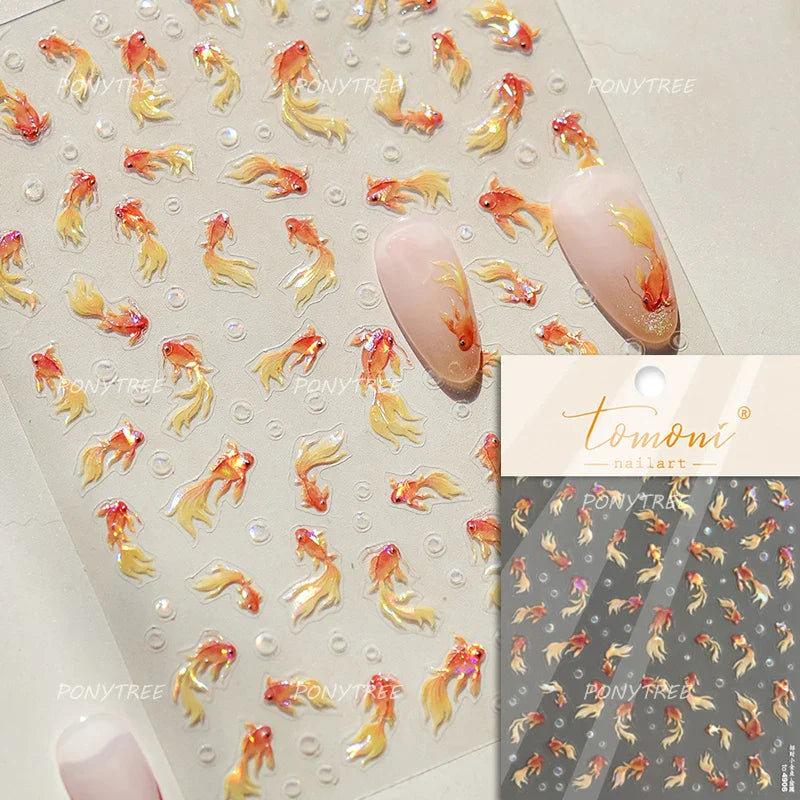 Deep Sea Animal Fish Shoal of Fish Whale Coral Dolphin Summer Beach Cute Jellyfish Bubble Bathyal Fauna Nail Art Stickers Decals (ONLINE ORDER ONLY)