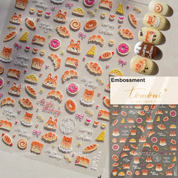 Sweet Cookies Biscuit Snack Delicious Doughnut Savoury Food Bicky Croissant Cheese Pudding Baguette Chic Nail Art Stickers Decal (ONLINE ORDER ONLY)