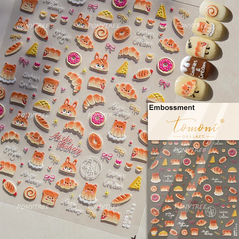 Cute Bowknot Rabbit Fruit Juice Beverage Drink Strawberry Peach Banana Adhesive Nail Art Decoration Stickers Manicure Decals (ONLINE ORDER ONLY)