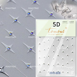 Silver Star Moon Clock Watch Cherry Love Heart Bowknot Gird Irregular Lines Dot Liquid Lava Nail Art Stickers Manicure Decals (ONLINE ORDER ONLY)