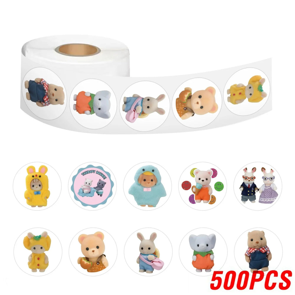 100-500pcs Cute Cartoon Animal Reward Stickers Funny Stationery Decals for Kids Toy DIY Phone Bottle Notebook Sealing Sticker (ONLINE ORDER ONLY)