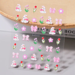 1 Sheet 5D Embossed Nail Art Stickers Graffiti Heart Flower Design Nail Art Decals Self-Adhesive DIY Manicure Nail Art Supplies* (ONLINE ORDER ONLY)