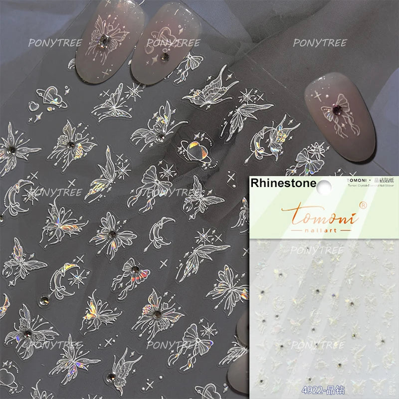 Bowknot Ribbon Butterfly Jelly Shiny Sparkling Delicate Charming Bow Tie 5D Nail Art Decorations Stickers DIY Manicure Decals (ONLINE ORDER ONLY)