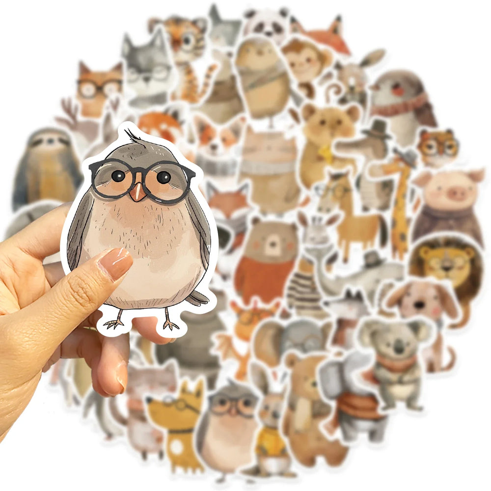 50PCS Funny Cute Animals Stickers For Cup Stationery Guitar Phone Bicycle Laptop Luggage Car Graffiti Kids Toys Cartoon Decals (ONLINE ORDER ONLY)