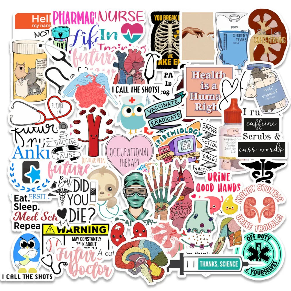 10/50/100Pcs/set Doctor Nurse TV Show Scrapbooking Stickers Decal for For Guitar Laptop Luggage Car Fridge Graffiti Sticker (ONLINE ORDER ONLY)