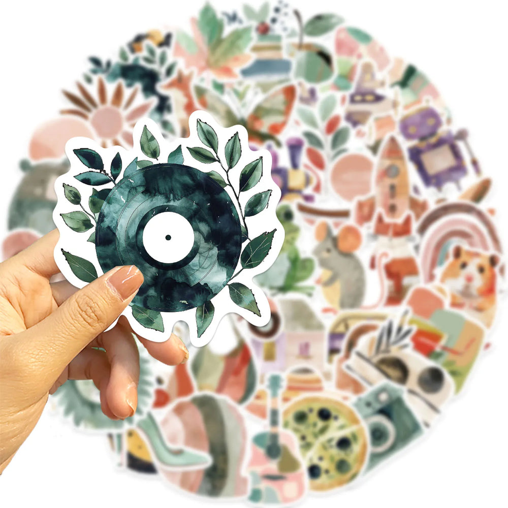 50pcs Aesthetic Boho Art Stickers Scrapbooking Laptop Notebook Decals for Kids Girl Toy Bohemian Graffiti Vintage Retro Sticker (ONLINE ORDER ONLY)