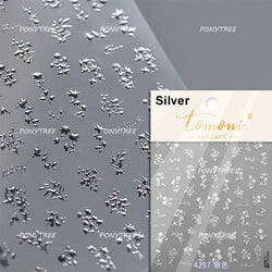 Hazy Feeling Bluestar-Amsonia Hubristic Blue Star Flower Floral Print 5D Soft Embossed Adhesive Nail Art Sticker Manicure Decals (ONLINE ORDER ONLY)