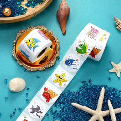 100-500pcs Ocean Kids Birthday Stickers Under The Sea Animal Reward Sticker DIY Gift Decoration Label Stationery (ONLINE ORDER ONLY)