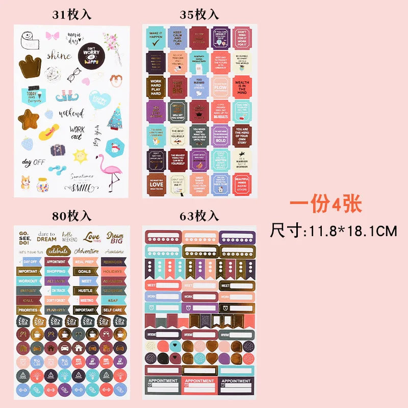 Loose-Leaf Notebook Handwritten Labels Indicate White And Blue Color Stickers Letter Stickers Sticky Notes Index Stickers (Online Order Only)
