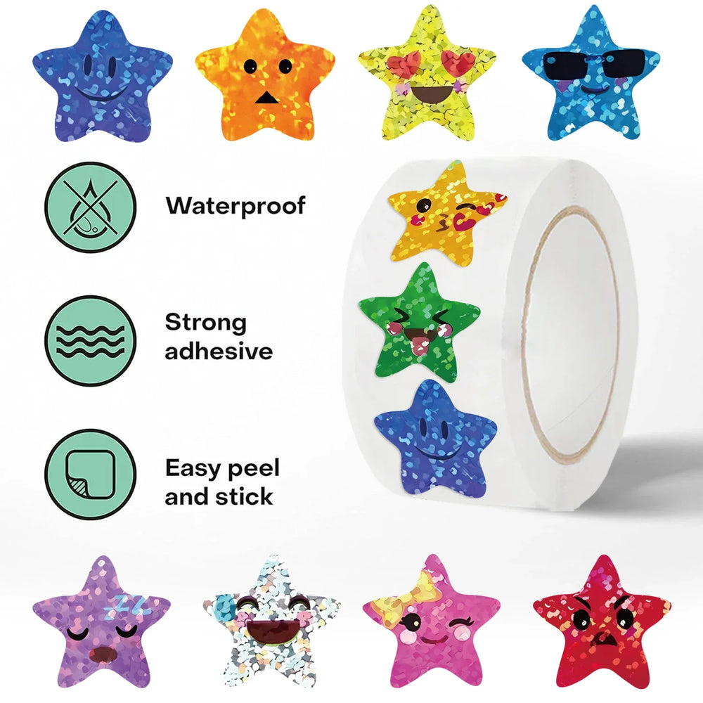 500PCS/Roll Colorful Star Stickers For Kids Reward School Classroom Adhesive Star Stickers For Teachers Parents DIY Craft (ONLINE ORDER ONLY)