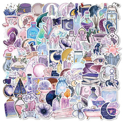 10/30/50/100PCS Graffiti Art Magic Moon Witch Crystal Stickers Aesthetic Decals Decoration DIY Scrapbook Phone Suitcase Car Toys (ONLINE ORDER ONLY)