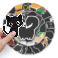10/30/50PCS Cartoon Black Cat Stickers Cute Decals Phone Notebook Fridge Phone Laptop Luggage Suitcase Decoration Kids DIY Toy (ONLINE ORDER ONLY)