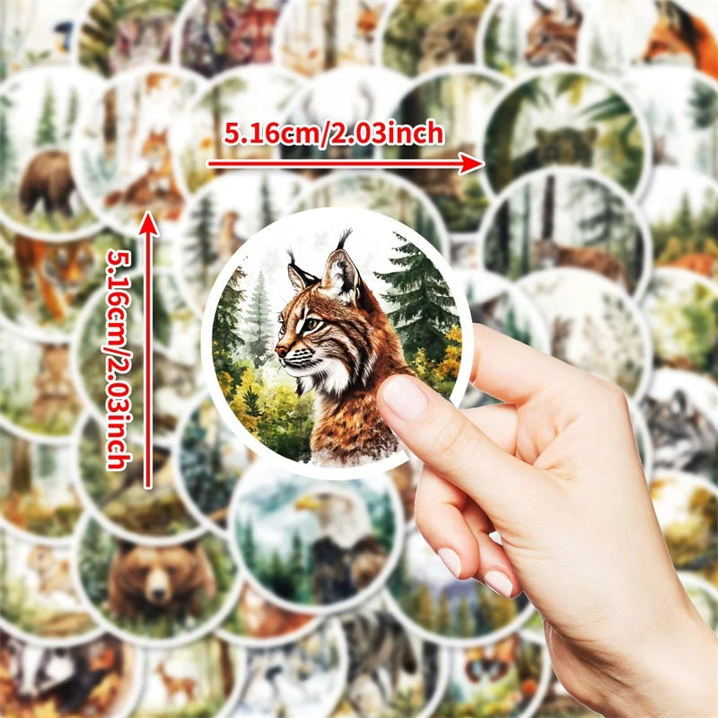 10/30/50PCS Kawaii Round Animal Sticky PVC Sticker Aesthetic Stationery DIY Decoration Scrapbooking School Supplies for Kids (ONLINE ORDER ONLY)
