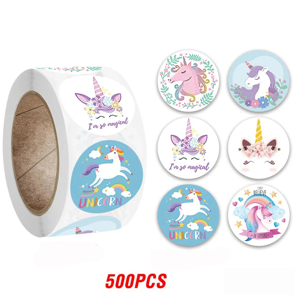 100-500pcs Cute Kids Cartoon Animals Labels Stickers for Gift Package Card Birthday Party Wrapping Children Stationery stickers (Online Order Only)