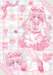 Original Cute Sweet Maid Anime Series Sticker Scrapbooking DIY Album Decoration Sticker Aesthetic Personalized Kawaii Stationery (ONLINE ORDER ONLY)