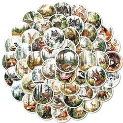 10/30/50PCS Kawaii Round Animal Sticky PVC Sticker Aesthetic Stationery DIY Decoration Scrapbooking School Supplies for Kids (ONLINE ORDER ONLY)