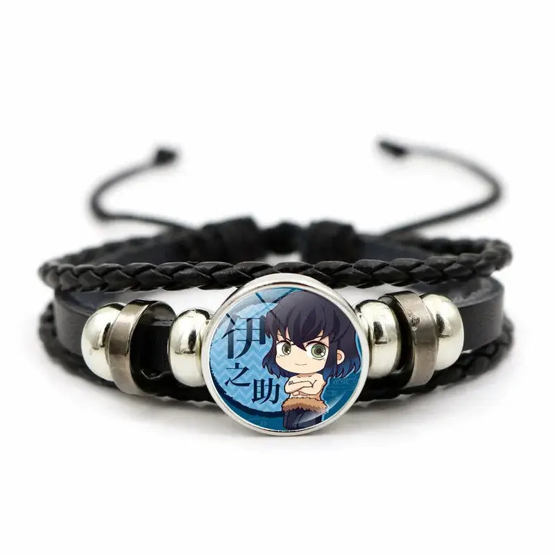 Demon Slayer Bracelet: Tanjiro & Nezuko Leather Charm (ONLINE ORDER ONLY)