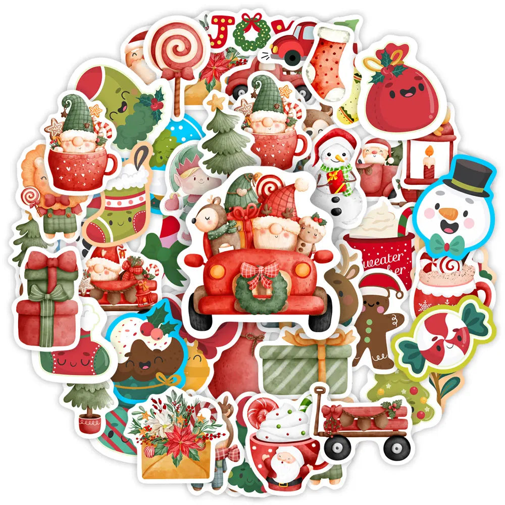 Christmas Stickers Cute Seal Sticker Cartoon DIY Scrapbooking Decoration Decals Funny Children Toys PVC Waterproof for Laptop (ONLINE ORDER ONLY)
