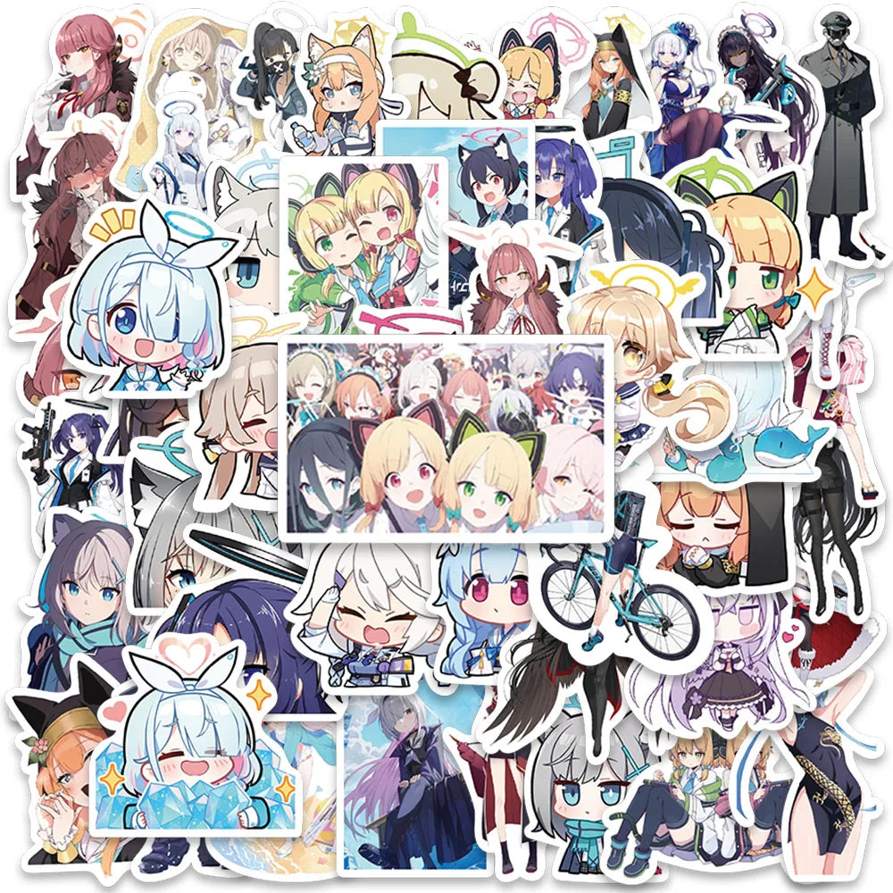 50pcs Cartoon Anime Game Blue Archive The Animation Stickers Cute Water Bottle Sticker Luggage Laptop Guitar Diary Vinyl Decals (ONLINE ORDER ONLY)