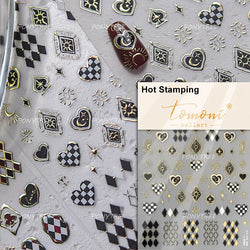 Pink Bowknot Star Moon Starburst Sun Polar Day Polar Night Sword Rose Flower Wreath Adhesive Nail Art Stickers Manicure Decals (ONLINE ORDER ONLY)