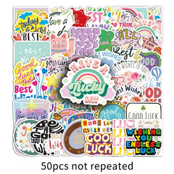 50Pcs Inspirational Quote Stickers for Helmet, Wall, Desktop Decoration (Online Order Only)