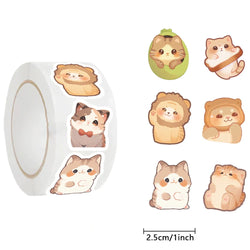 100-500pcs Cute Fat Cat Sticker Thank You Sticker DIY Gift Baking Package Decoration Lables Scrapbooking Stationery Supplies (ONLINE ORDER ONLY)